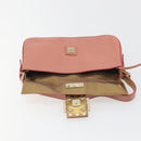 FENDI Studs Mamma Baguette Shoulder Bag Leather Pink Gold Tone Auth yk20664SAM-16