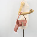 FENDI Studs Mamma Baguette Shoulder Bag Leather Pink Gold Tone Auth yk20664SAM-24