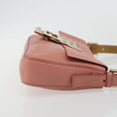 FENDI Studs Mamma Baguette Shoulder Bag Leather Pink Gold Tone Auth yk20664SAM-4