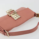 FENDI Studs Mamma Baguette Shoulder Bag Leather Pink Gold Tone Auth yk20664SAM-6