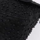 FENDI Mamma Baguette Bag Leather Beads Black Silver 8BR001 Auth yk20665SAM-14