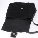FENDI Mamma Baguette Bag Leather Beads Black Silver 8BR001 Auth yk20665SAM-19