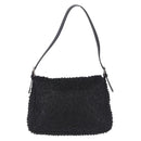 FENDI Mamma Baguette Bag Leather Beads Black Silver 8BR001 Auth yk20665SAM-2