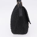 FENDI Mamma Baguette Bag Leather Beads Black Silver 8BR001 Auth yk20665SAM-4
