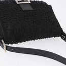 FENDI Mamma Baguette Bag Leather Beads Black Silver 8BR001 Auth yk20665SAM-6