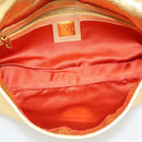FENDI Rhinestone Mamma Baguette Shoulder Bag Leather Gold Tone Auth yk20666SAM-18