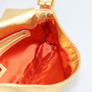 FENDI Rhinestone Mamma Baguette Shoulder Bag Leather Gold Tone Auth yk20666SAM-19