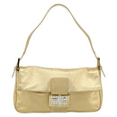 FENDI Rhinestone Mamma Baguette Shoulder Bag Leather Gold Tone Auth yk20666SAM-2