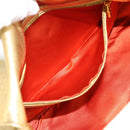 FENDI Rhinestone Mamma Baguette Shoulder Bag Leather Gold Tone Auth yk20666SAM-22