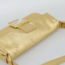 FENDI Rhinestone Mamma Baguette Shoulder Bag Leather Gold Tone Auth yk20666SAM-6