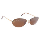 CHANEL Sunglasses Metal Brown Gold Tone CC Auth yk20670M-1