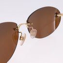 CHANEL Sunglasses Metal Brown Gold Tone CC Auth yk20670M-11