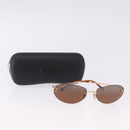 CHANEL Sunglasses Metal Brown Gold Tone CC Auth yk20670M-15