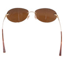CHANEL Sunglasses Metal Brown Gold Tone CC Auth yk20670M-3