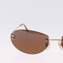 CHANEL Sunglasses Metal Brown Gold Tone CC Auth yk20670M-4