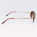 CHANEL Sunglasses Metal Brown Gold Tone CC Auth yk20670M-6