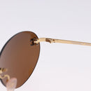 CHANEL Sunglasses Metal Brown Gold Tone CC Auth yk20670M-8