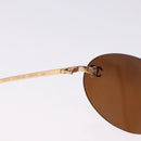 CHANEL Sunglasses Metal Brown Gold Tone CC Auth yk20670M-9