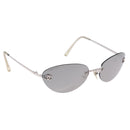 CHANEL Sunglasses Metal Silver CC Auth yk20671-1