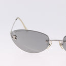 CHANEL Sunglasses Metal Silver CC Auth yk20671-3