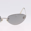 CHANEL Sunglasses Metal Silver CC Auth yk20671-4
