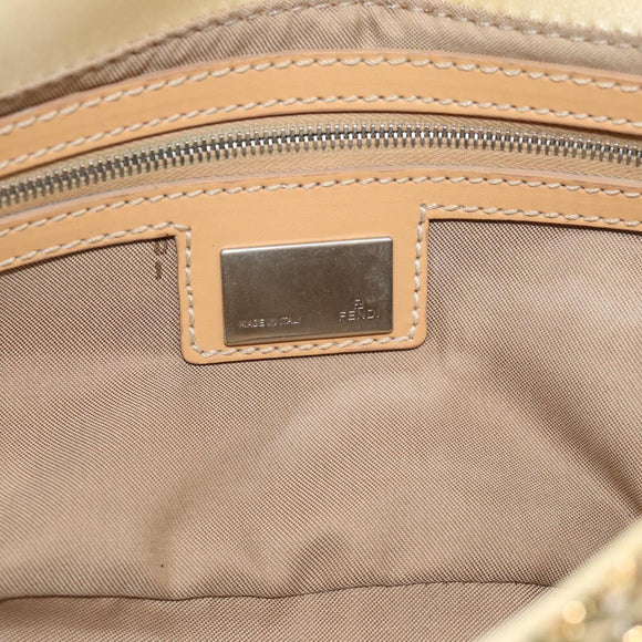 FENDI Tweed Beads Mamma Baguette Shoulder Bag Gold Silver 8BR000 Auth yk20672SAM