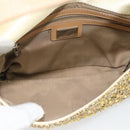 FENDI Tweed Beads Mamma Baguette Shoulder Bag Gold Silver 8BR000 Auth yk20672SAM-10
