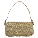 FENDI Tweed Beads Mamma Baguette Shoulder Bag Gold Silver 8BR000 Auth yk20672SAM-2