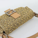 FENDI Tweed Beads Mamma Baguette Shoulder Bag Gold Silver 8BR000 Auth yk20672SAM-6