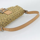 FENDI Tweed Beads Mamma Baguette Shoulder Bag Gold Silver 8BR000 Auth yk20672SAM-7