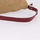 FENDI Mamma Baguette Shoulder Bag Straw Beige Silver Auth yk20673SAV-7