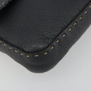 FENDI Celeria Mamma Baguette Shoulder Bag Leather Gray Silver Auth yk20674M-14