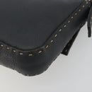 FENDI Celeria Mamma Baguette Shoulder Bag Leather Gray Silver Auth yk20674M-15