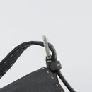 FENDI Celeria Mamma Baguette Shoulder Bag Leather Gray Silver Auth yk20674M-10