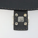 FENDI Celeria Mamma Baguette Shoulder Bag Leather Gray Silver Auth yk20674M-19