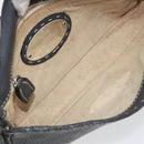FENDI Celeria Mamma Baguette Shoulder Bag Leather Gray Silver Auth yk20674M-11