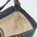 FENDI Celeria Mamma Baguette Shoulder Bag Leather Gray Silver Auth yk20674M-21