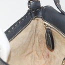 FENDI Celeria Mamma Baguette Shoulder Bag Leather Gray Silver Auth yk20674M-22