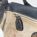 FENDI Celeria Mamma Baguette Shoulder Bag Leather Gray Silver Auth yk20674M-23