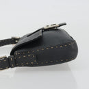 FENDI Celeria Mamma Baguette Shoulder Bag Leather Gray Silver Auth yk20674M-4
