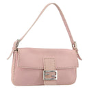 FENDI Celeria Mamma Baguette Shoulder Bag Leather Pink Silver Auth yk20675M-1