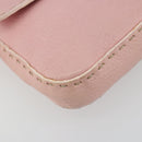 FENDI Celeria Mamma Baguette Shoulder Bag Leather Pink Silver Auth yk20675M-11