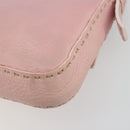FENDI Celeria Mamma Baguette Shoulder Bag Leather Pink Silver Auth yk20675M-12