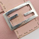 FENDI Celeria Mamma Baguette Shoulder Bag Leather Pink Silver Auth yk20675M-16