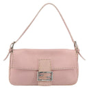 FENDI Celeria Mamma Baguette Shoulder Bag Leather Pink Silver Auth yk20675M-2