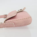 FENDI Celeria Mamma Baguette Shoulder Bag Leather Pink Silver Auth yk20675M-5
