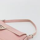 FENDI Celeria Mamma Baguette Shoulder Bag Leather Pink Silver Auth yk20675M-8