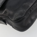FENDI Mamma Baguette Shoulder Bag Leather Black Silver Auth yk20676SAM-14