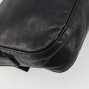 FENDI Mamma Baguette Shoulder Bag Leather Black Silver Auth yk20676SAM-16