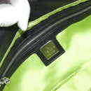 FENDI Mamma Baguette Shoulder Bag Leather Black Silver Auth yk20676SAM-20